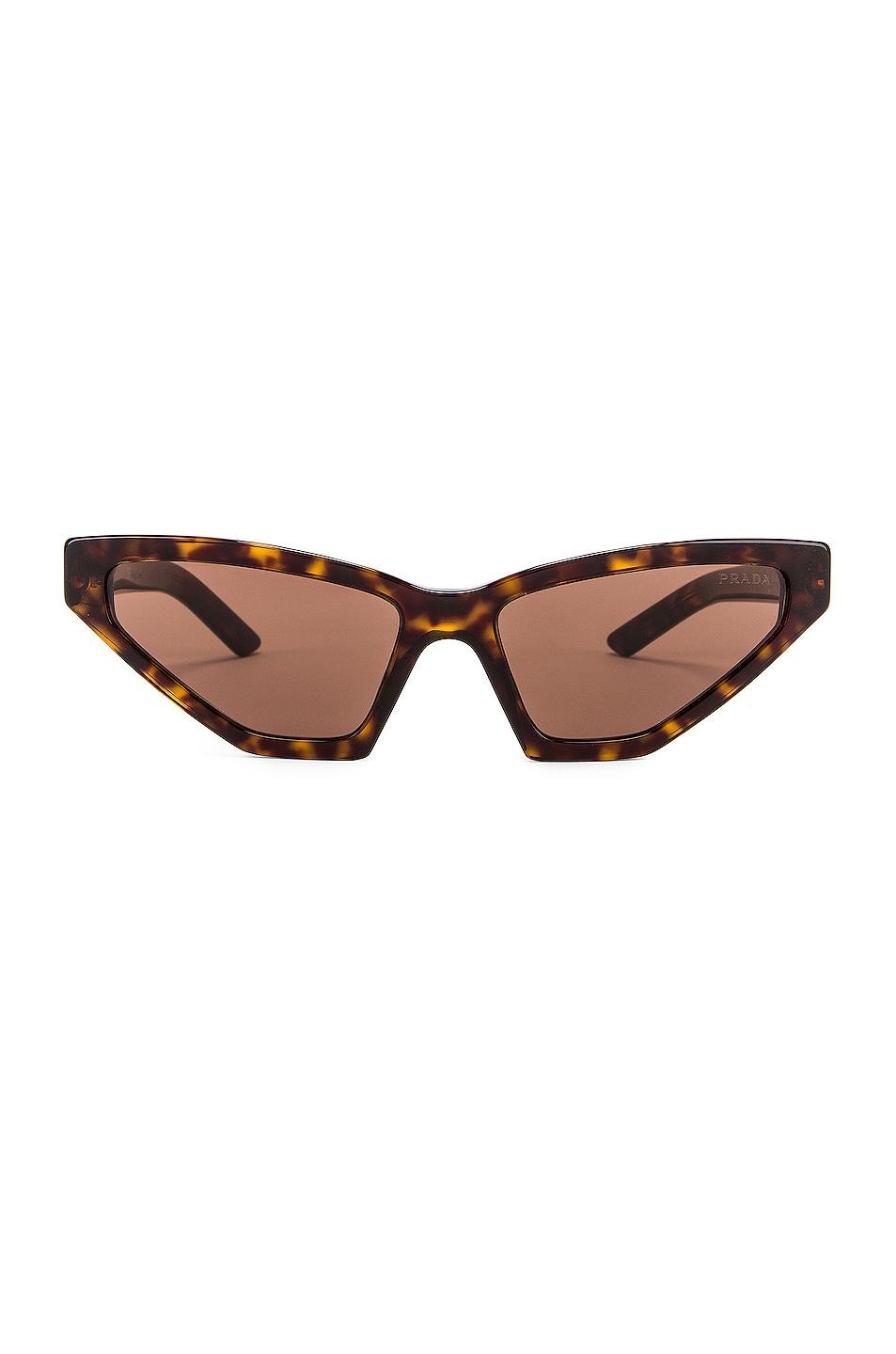 Prada Skinny Sunglasses in Brown - Lyst