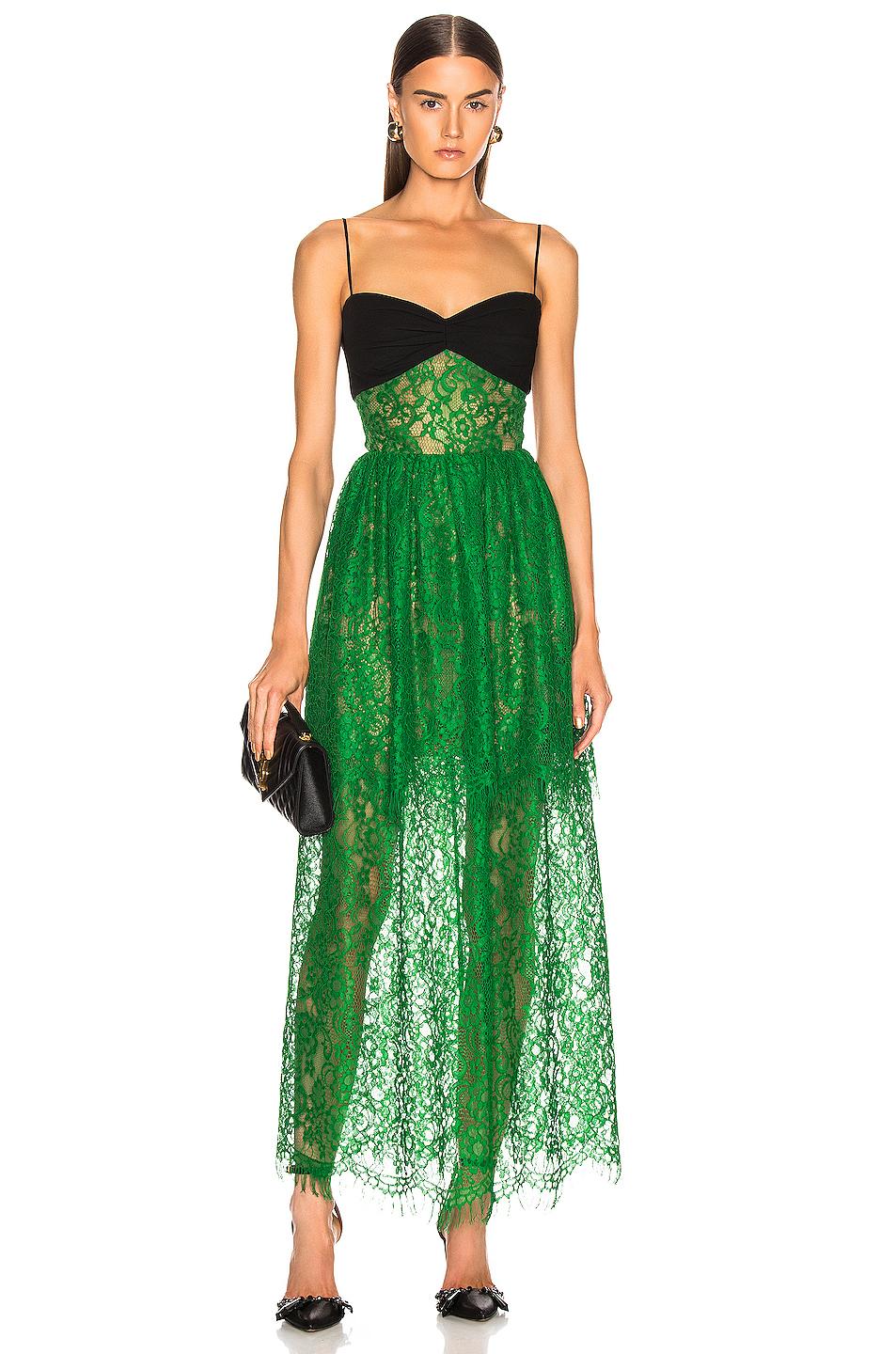 Rasario Bustier Lace Maxi Dress in Green & Black (Green) - Lyst