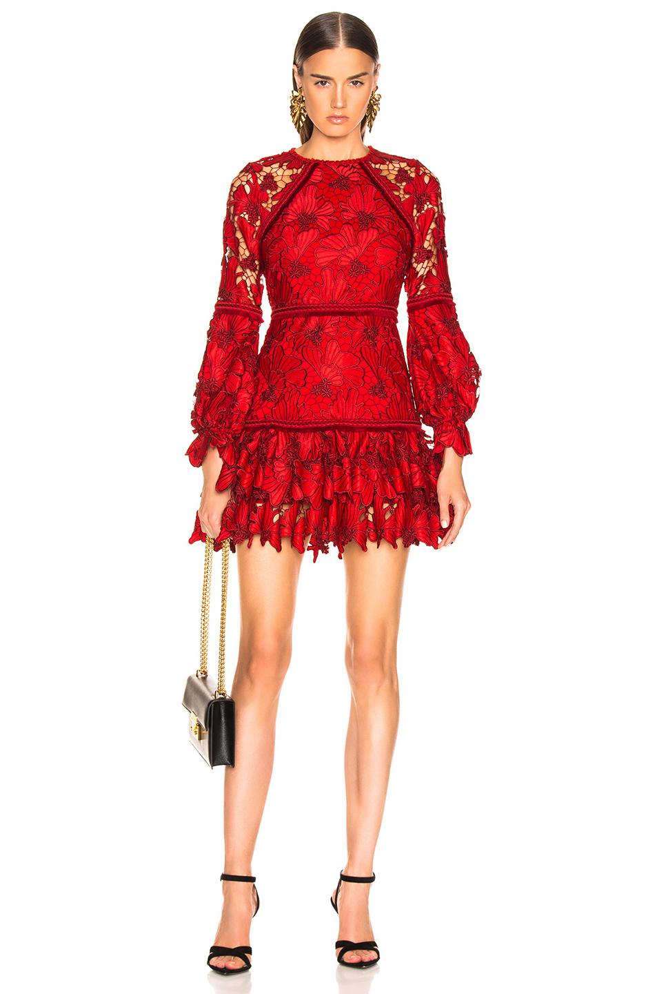 alexis red lace fransisca dress