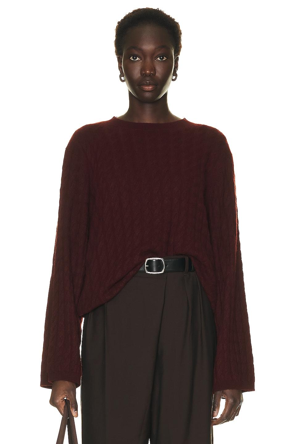 Totême Cashmere Cable Knit Sweater in Red | Lyst
