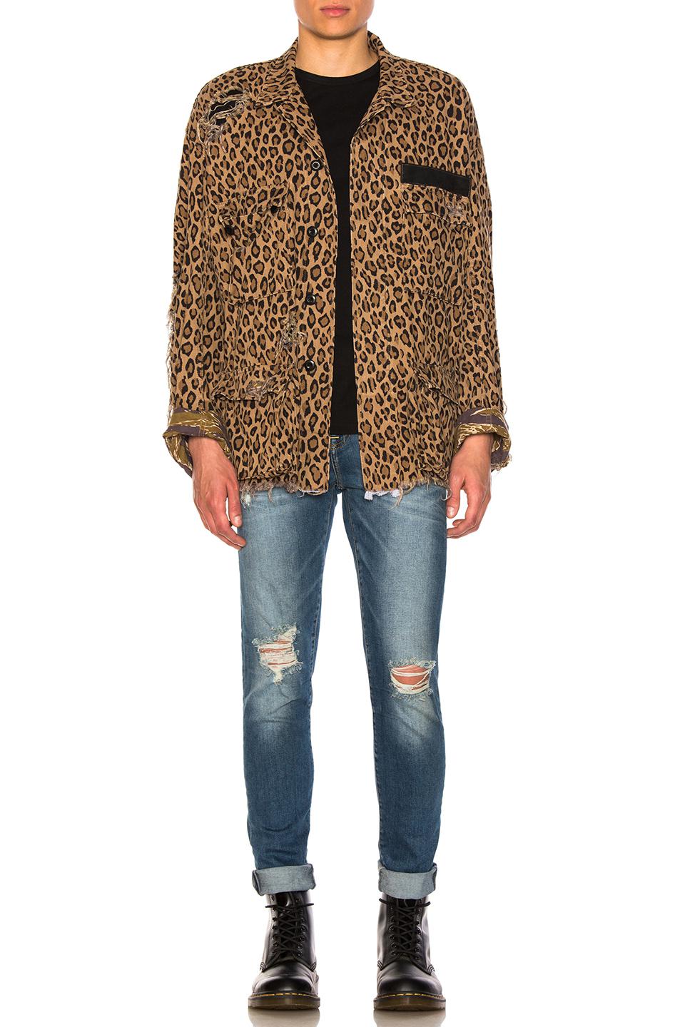 R13 Cotton Shredded Leopard Abu Jacket - Lyst