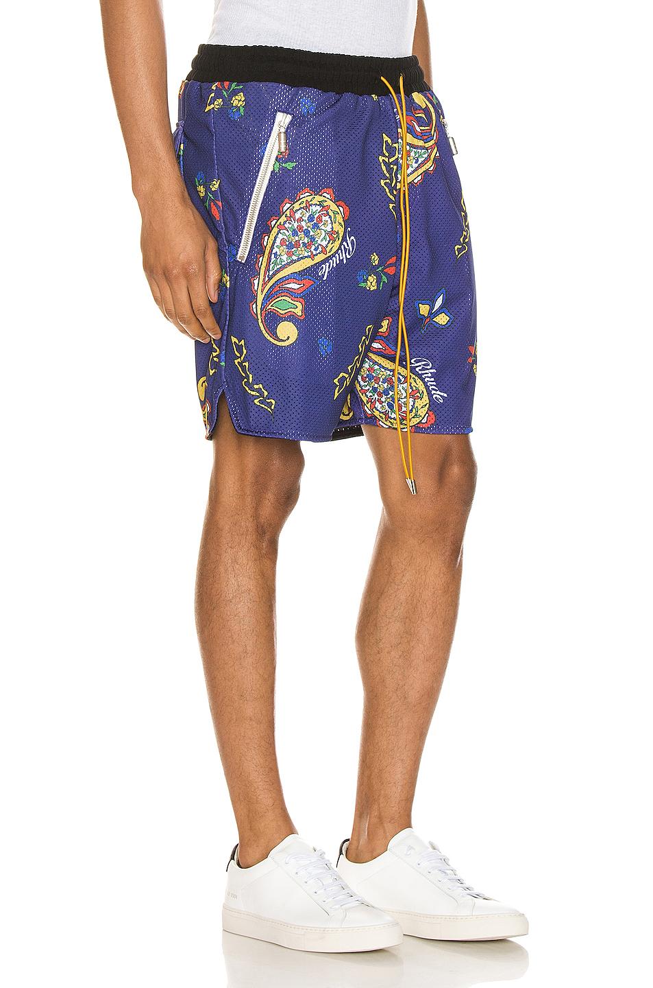 mens blue bandana shorts