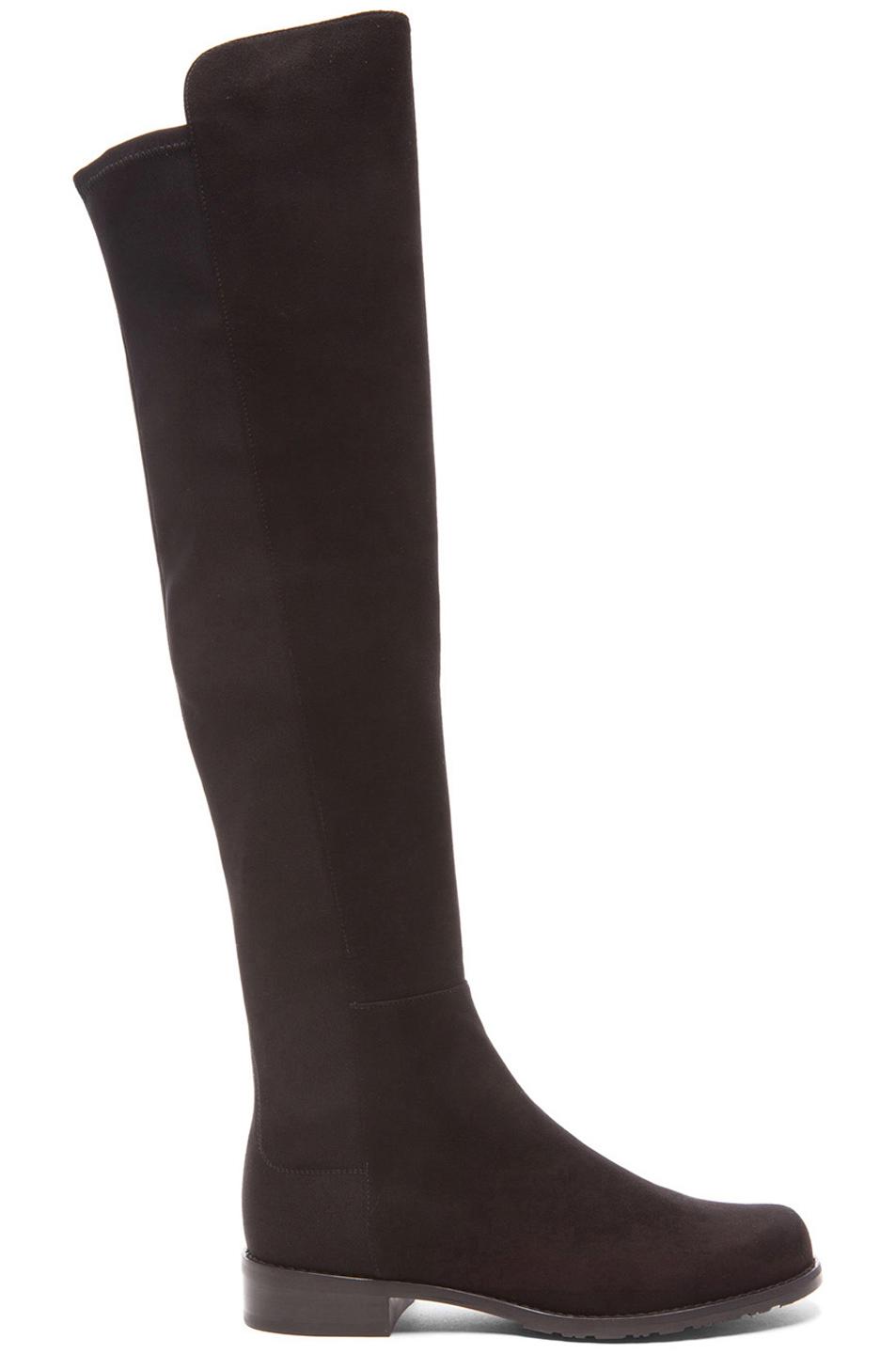 Lyst - Stuart Weitzman 50/50 Suede & Neoprene Boots in Black