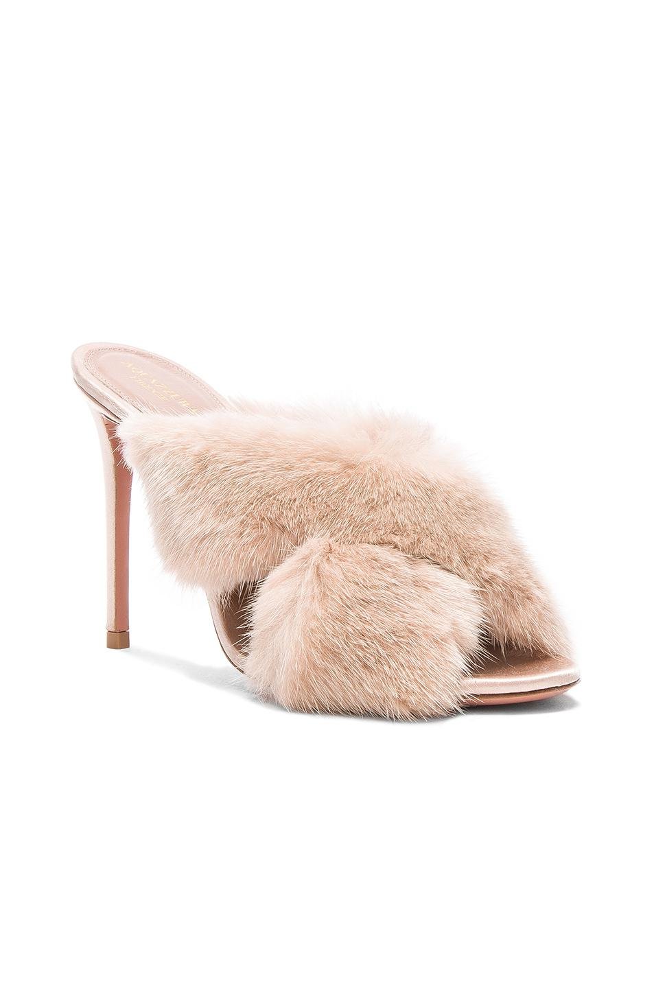 aquazzura fur mules