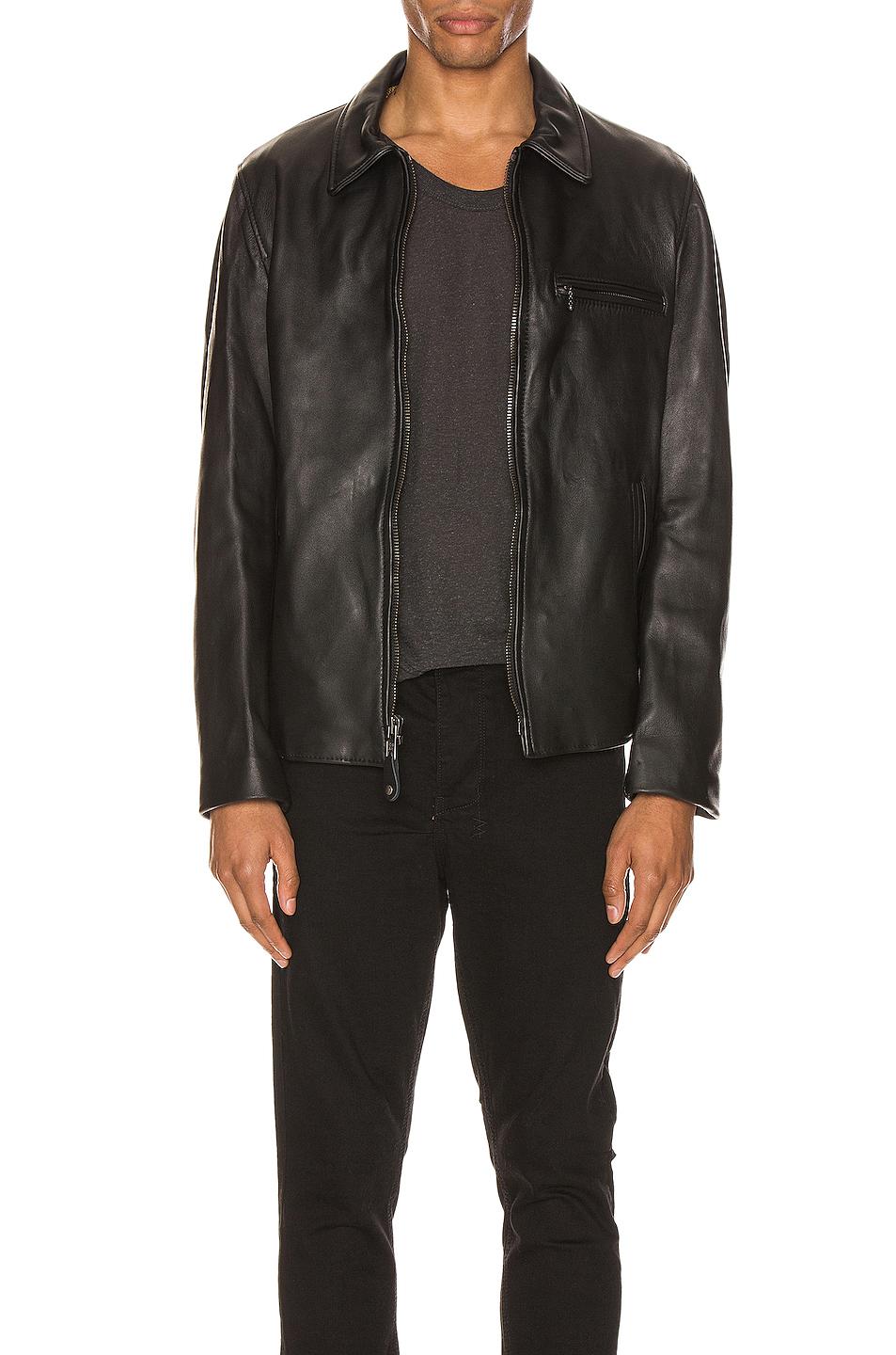 Schott Nyc Collar Lamb Leather Jacket In in Black for Men - Lyst