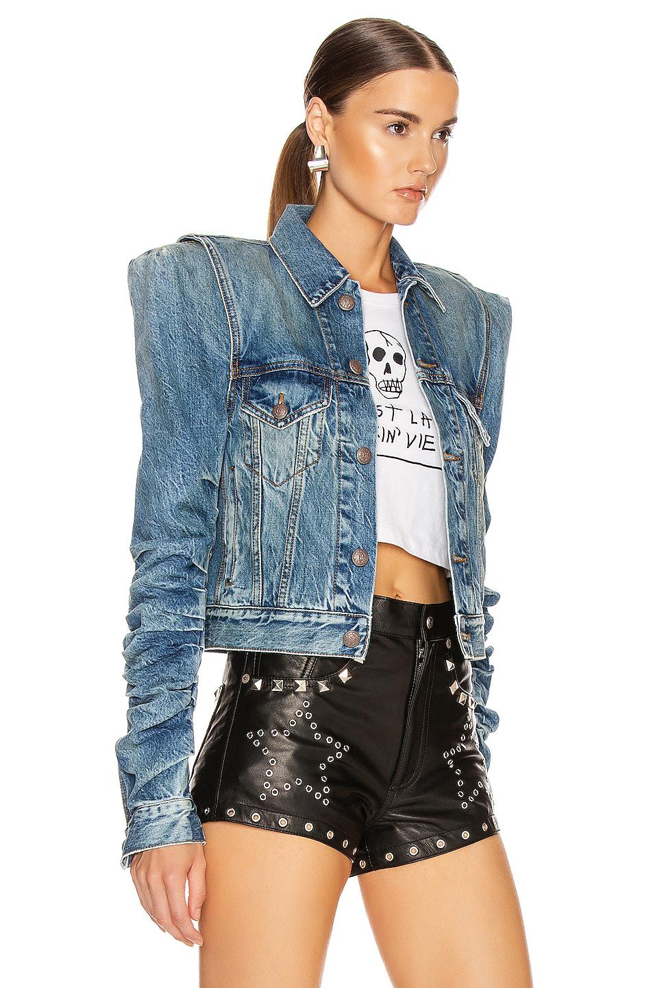R13 Denim Kelsey Shirring Jacket in 