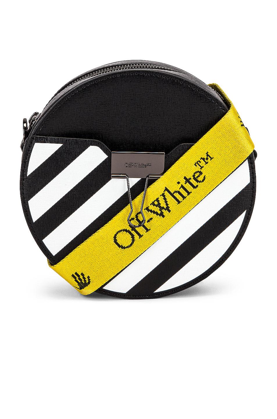 Off white diagonal outlet stripe motif shoulder bag