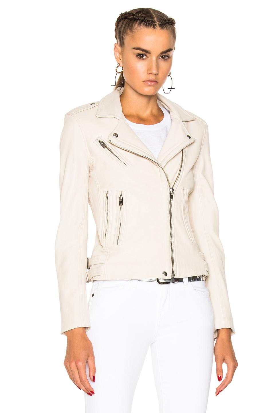 IRO Han Leather Jacket In Ivory in White - Lyst