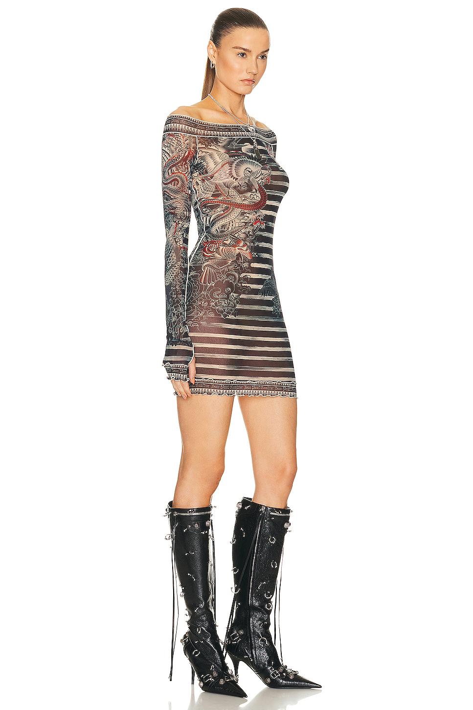 ワンピース JEAN PAUL GAULTIER MARINIERE MINI DRESS Jean Paul Gaultier Mariniere Body Morphing Short Dress in