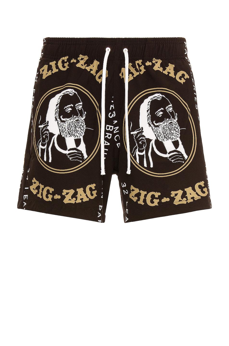 AMIRI Black Staggered Chrome Swim Shorts