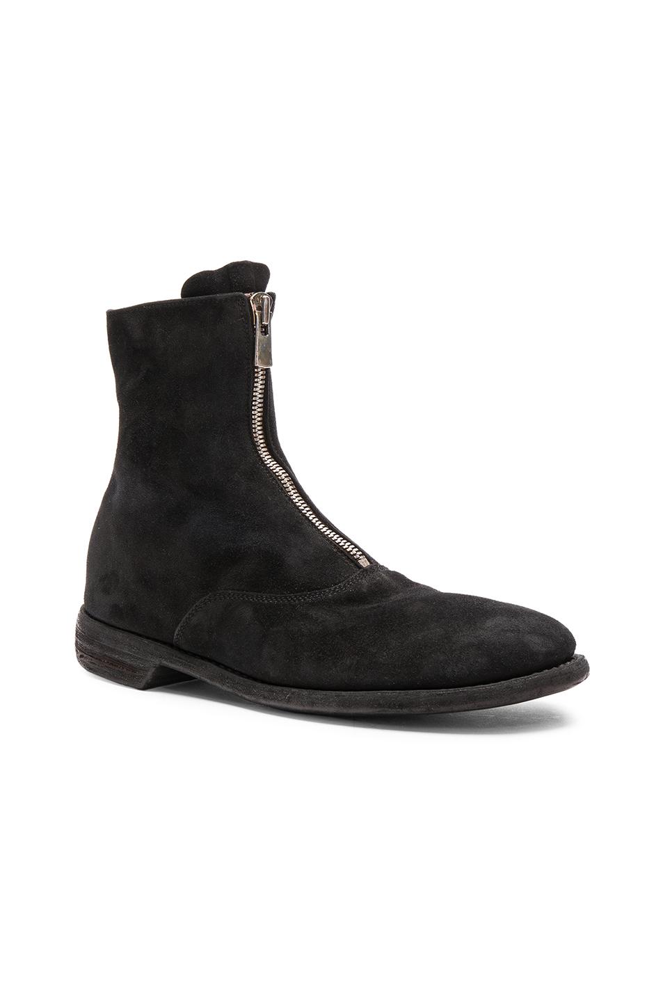 Guidi Stag Suede Zipper Boots in Black for Men Lyst
