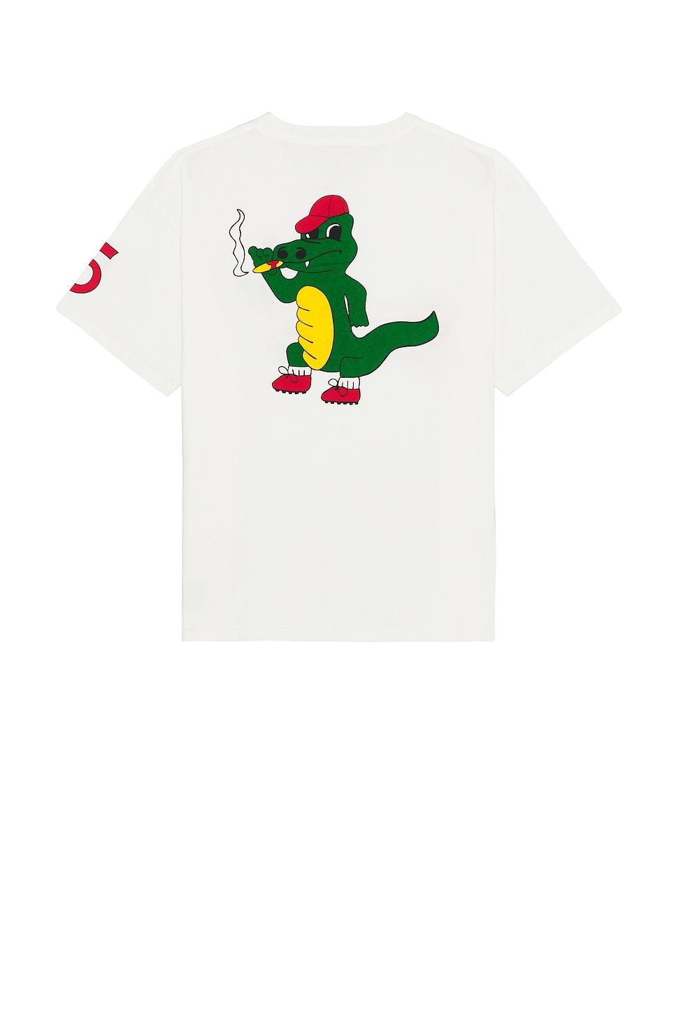 【関税込み】Bode ホワイト Reptile Rec ヘンリーネック Tシャツ Bode: White Reptile Rec Henley | SSENSE