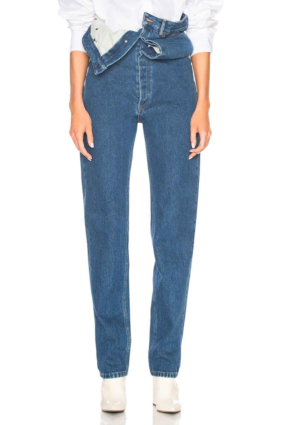 Denim Foldover Waistband Jeans 