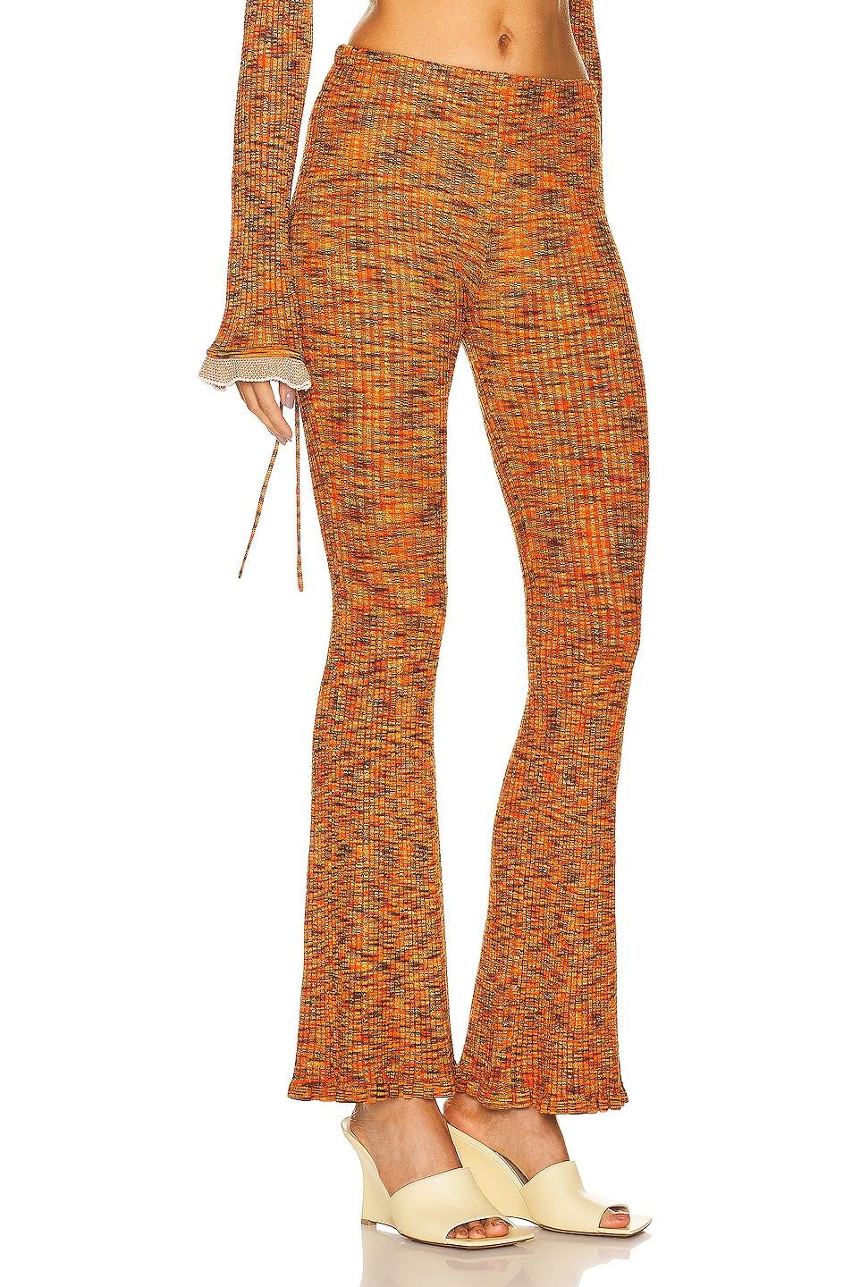 orange knit pants