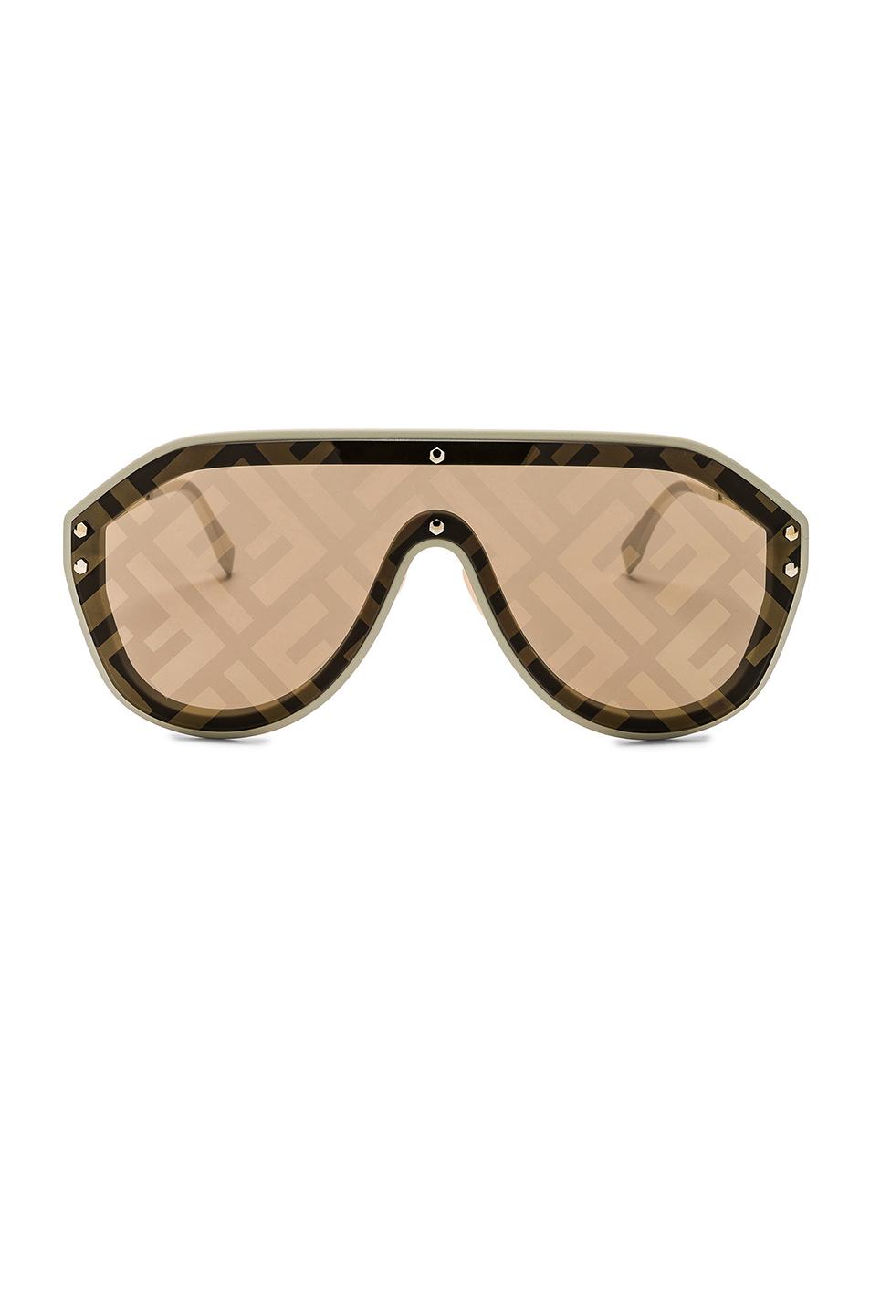 Fendi Leather Logo Face Sunglasses in 