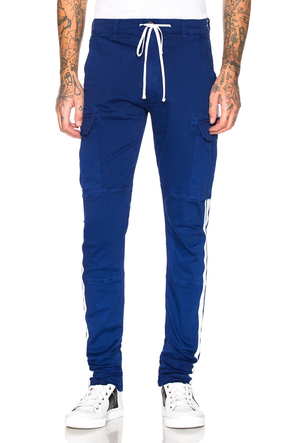 Amiri Cotton Stack Track Cargo Pants in Blue for Men - Lyst