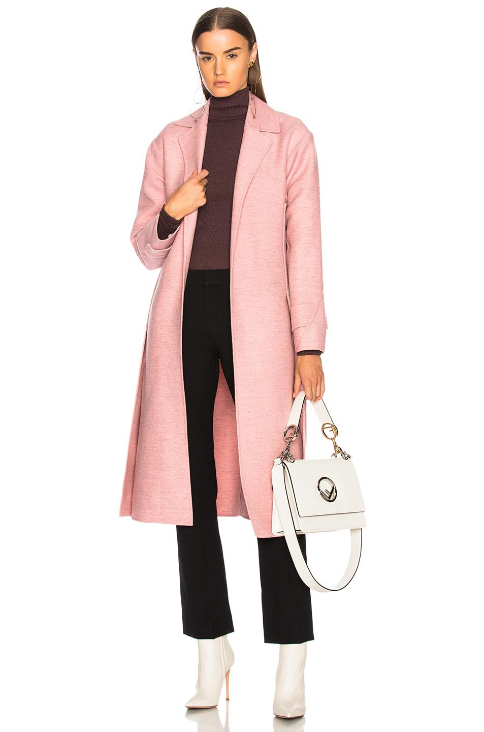 pink felt coat