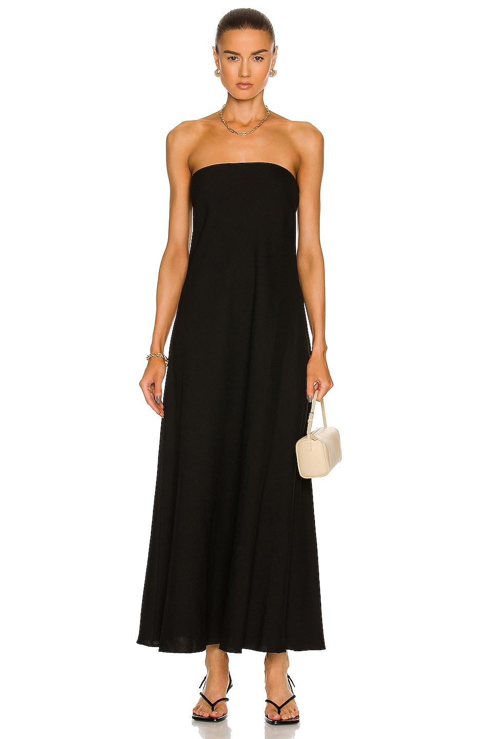 Matteau Linen Bias Column Dress in Black | Lyst