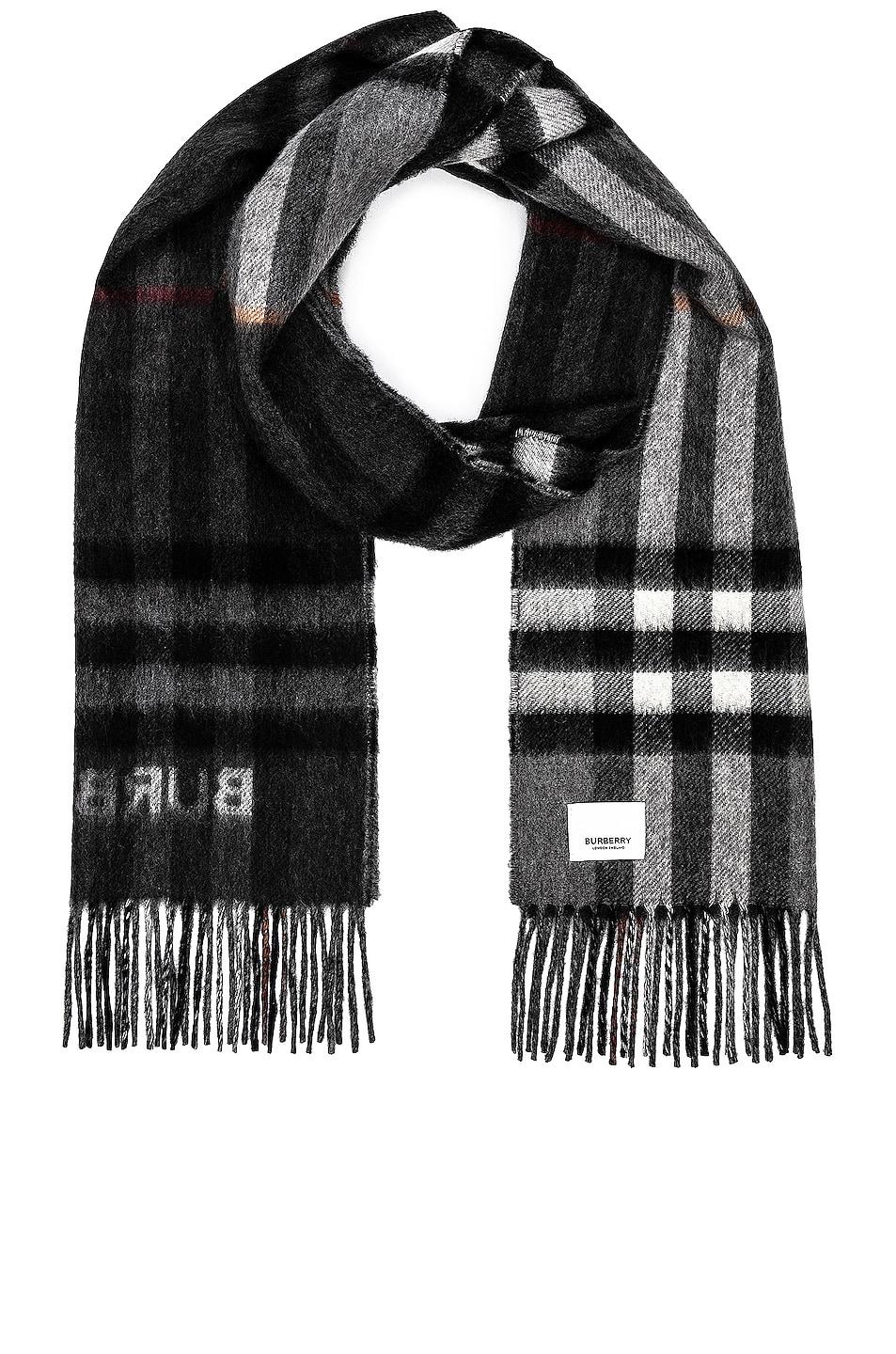 Burberry Giant Check Lateral Split Scarf in Black | Lyst UK