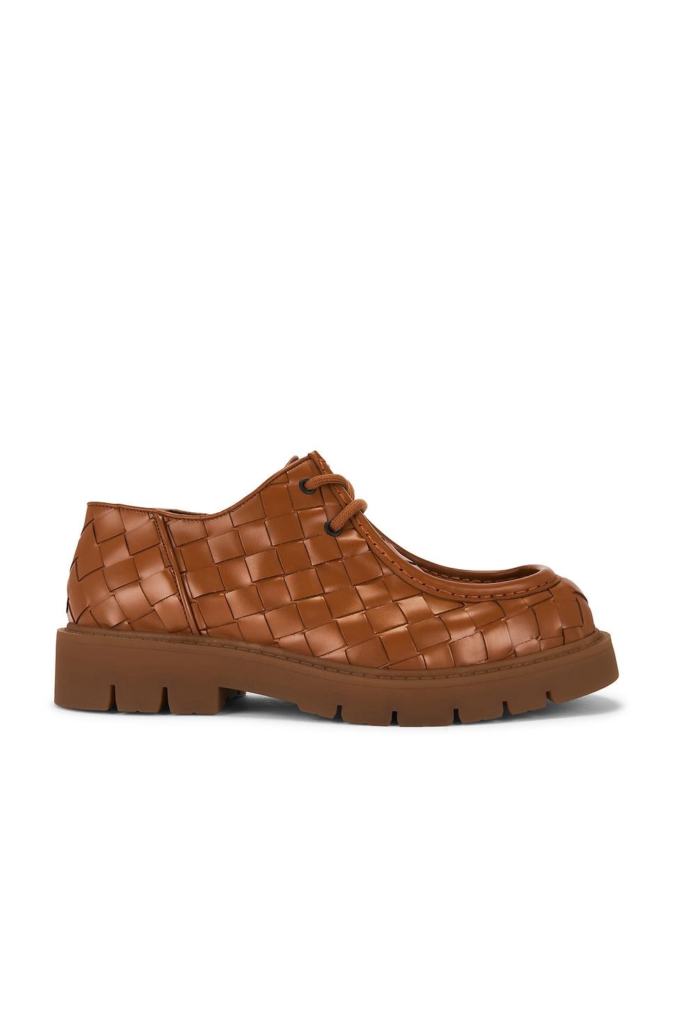 Bottega Veneta Deep Calf Weave Haddock Lace Up in Brown for Men | Lyst