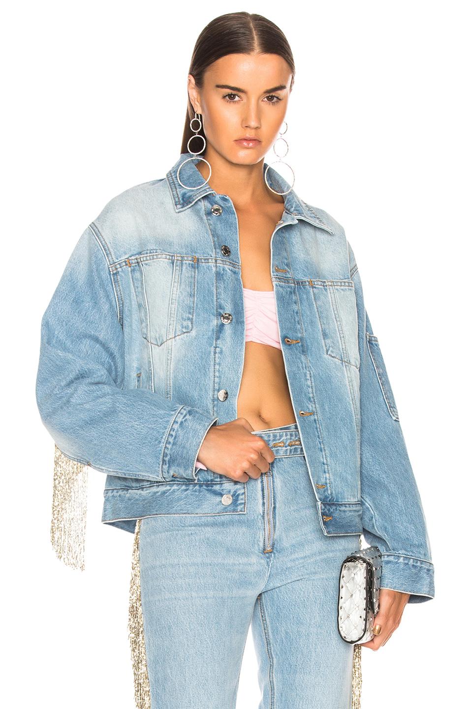 helmut lang fringe denim jacket