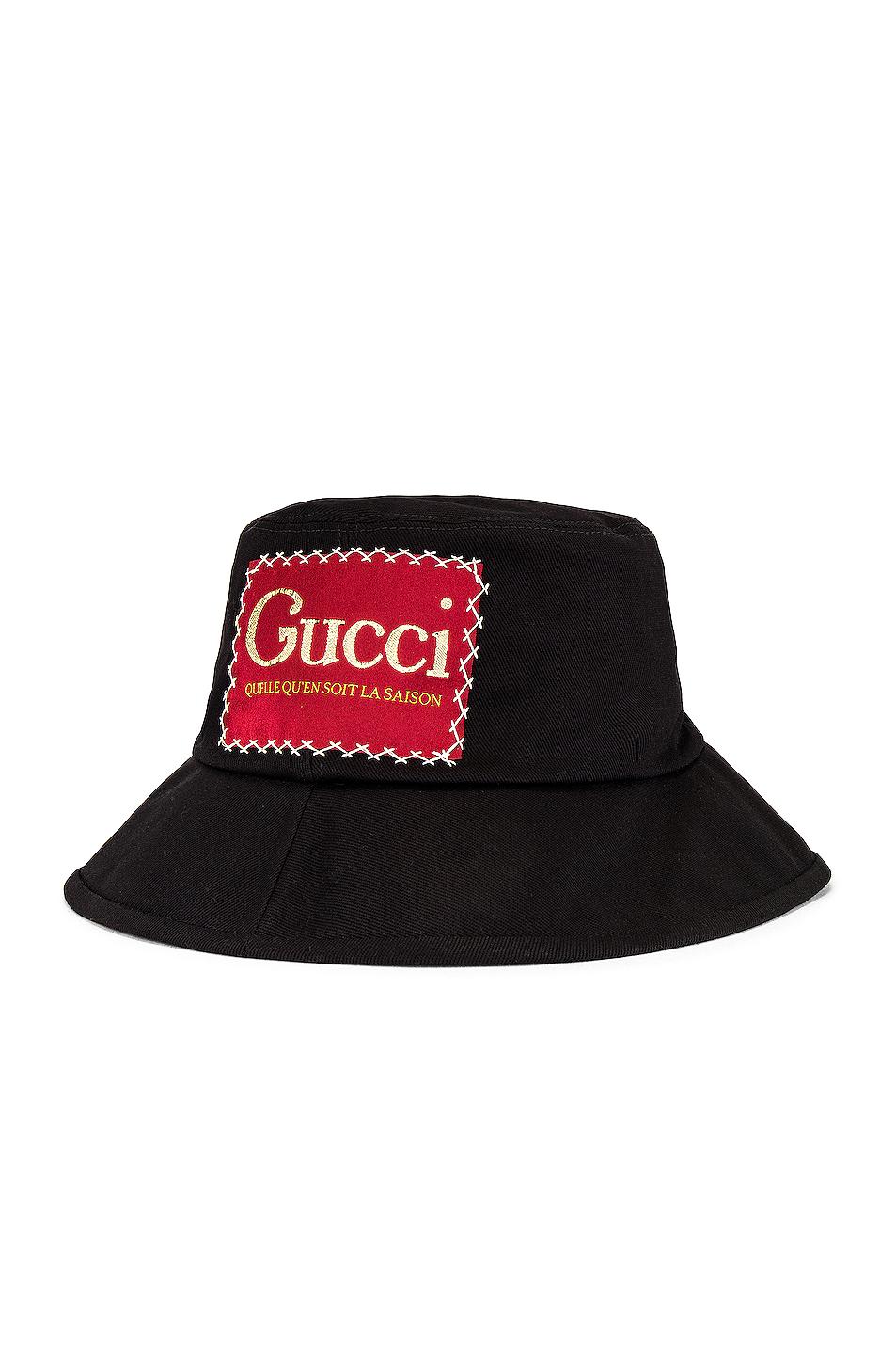 Gucci Cotton Bucket Hat in Black for Men Lyst