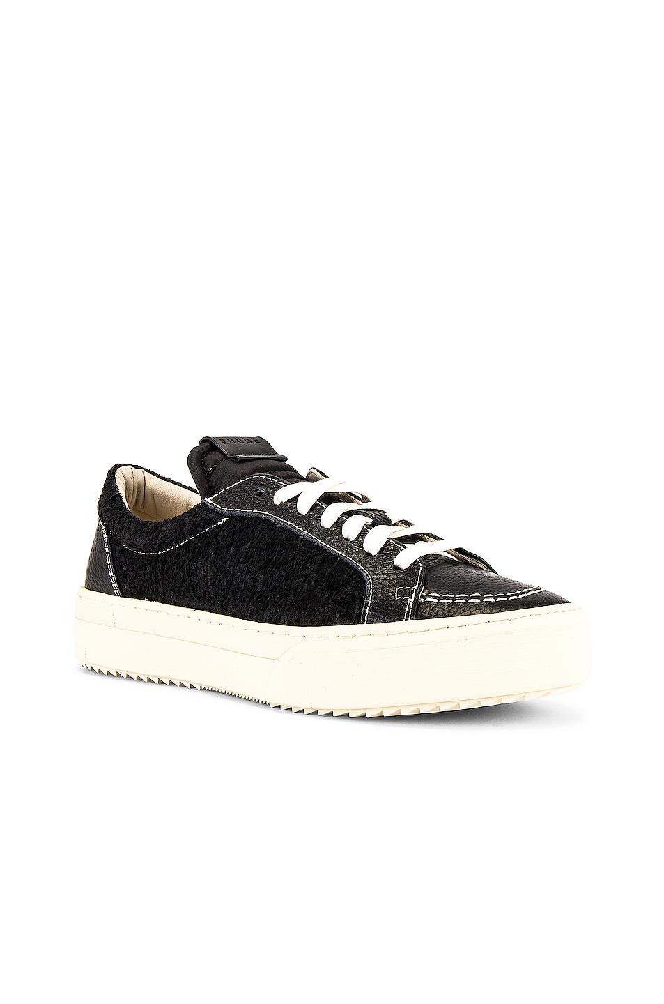 Rhude Suede V1-lo Sneaker in Black Leather & Black Suede & wh (Black ...