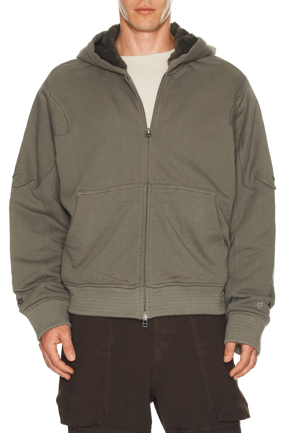 Kiko Kostadinov X Fox Racing Sherpa Zip Fleece Hoodie in Gray for
