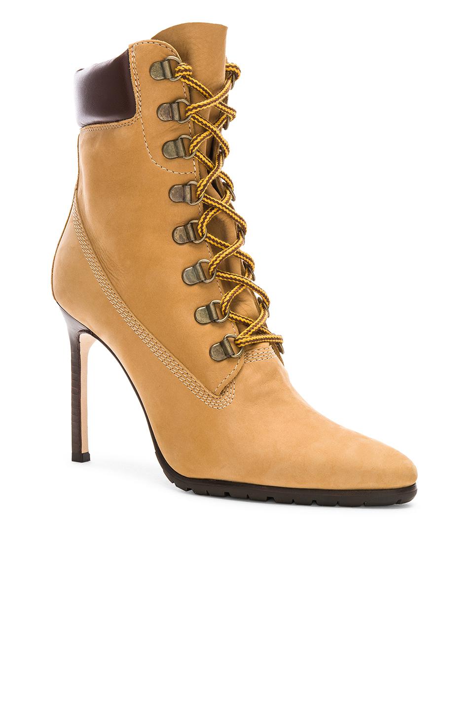 Manolo Blahnik Nubuck Leather Oklamod Boots in Brown | Lyst