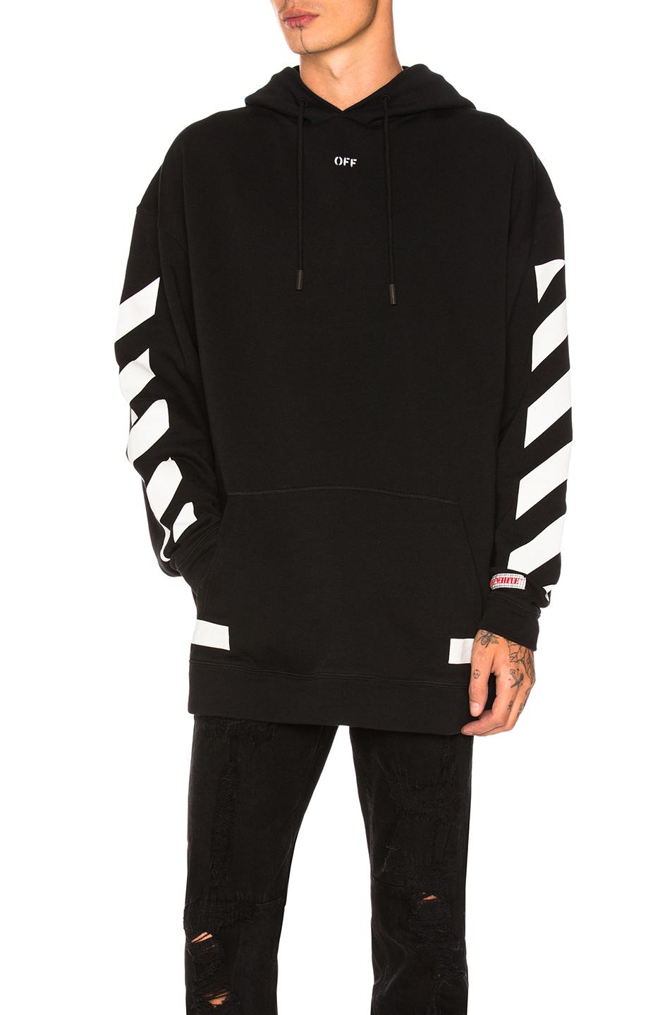 Off-White c/o Virgil Abloh Cotton Diagonal Arrows Hoodie in Black & White  (Black) - Lyst