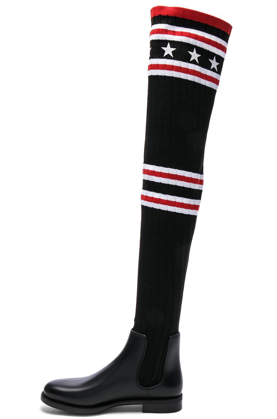 Lyst - Givenchy Rib Knit Over The Knee Sock Boots in Black