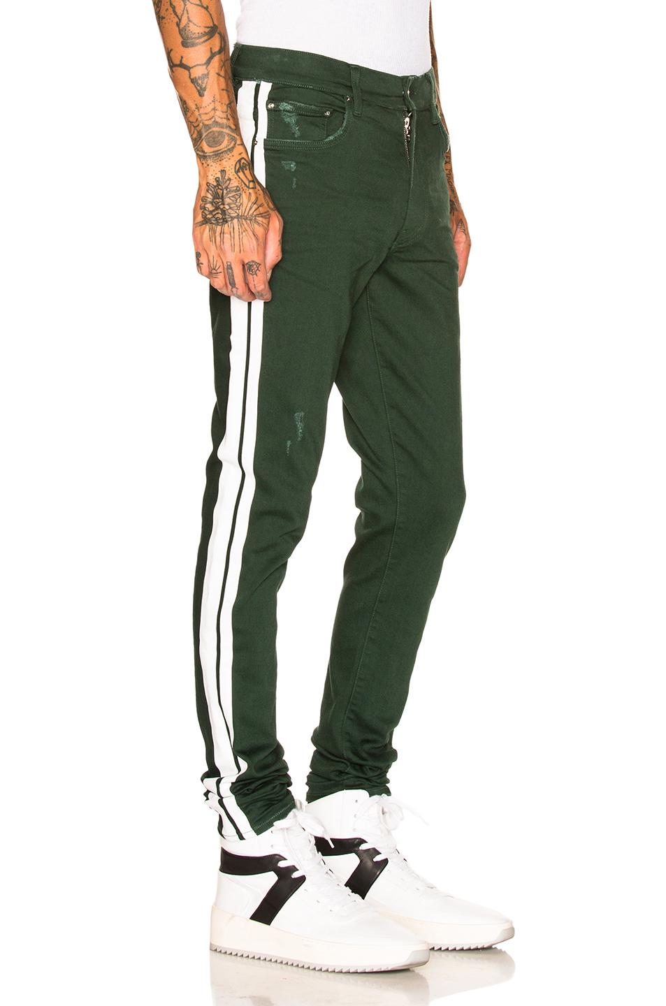 Amiri Cotton Stack Track Jean in Green 