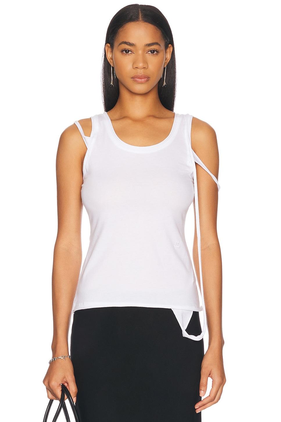 Helmut Lang Strap Tank Top in White | Lyst