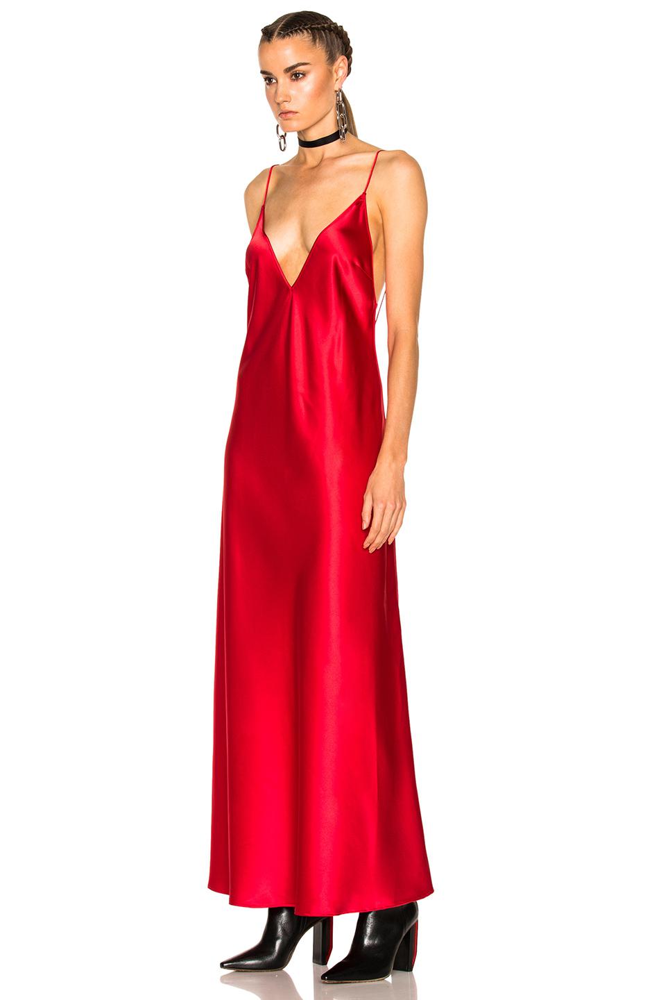 off white red dress