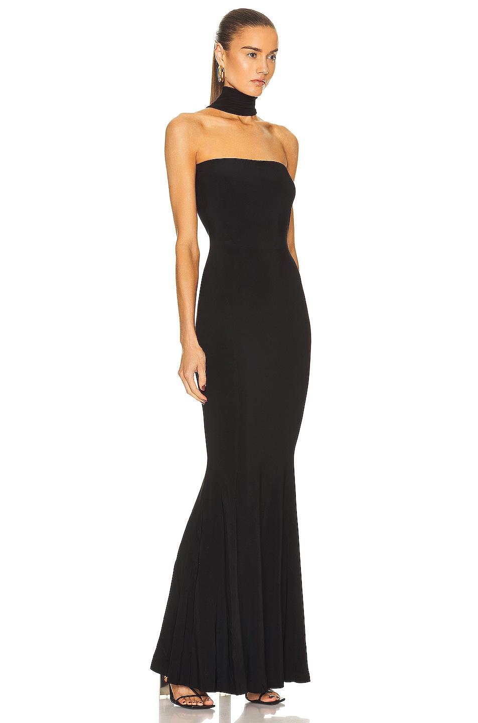 Norma Kamali Turtleneck Strapless Fishtail Gown in Black | Lyst UK