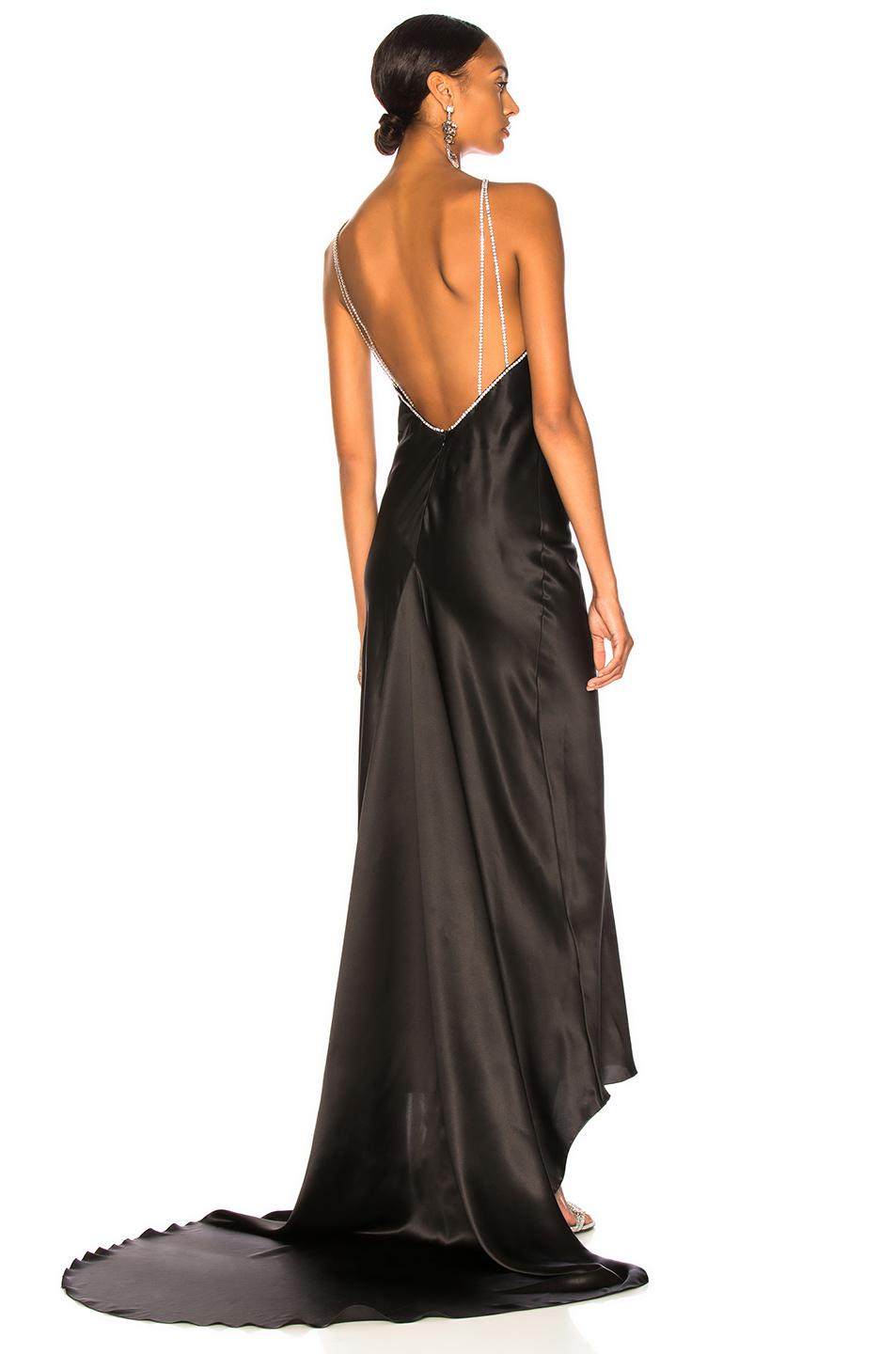 Redemption Satin Long  Dress  in Black  Lyst