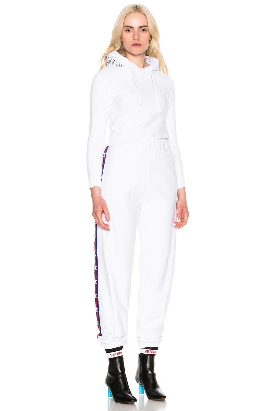 Vetements X Champion Fitted Hoodie in White - Lyst