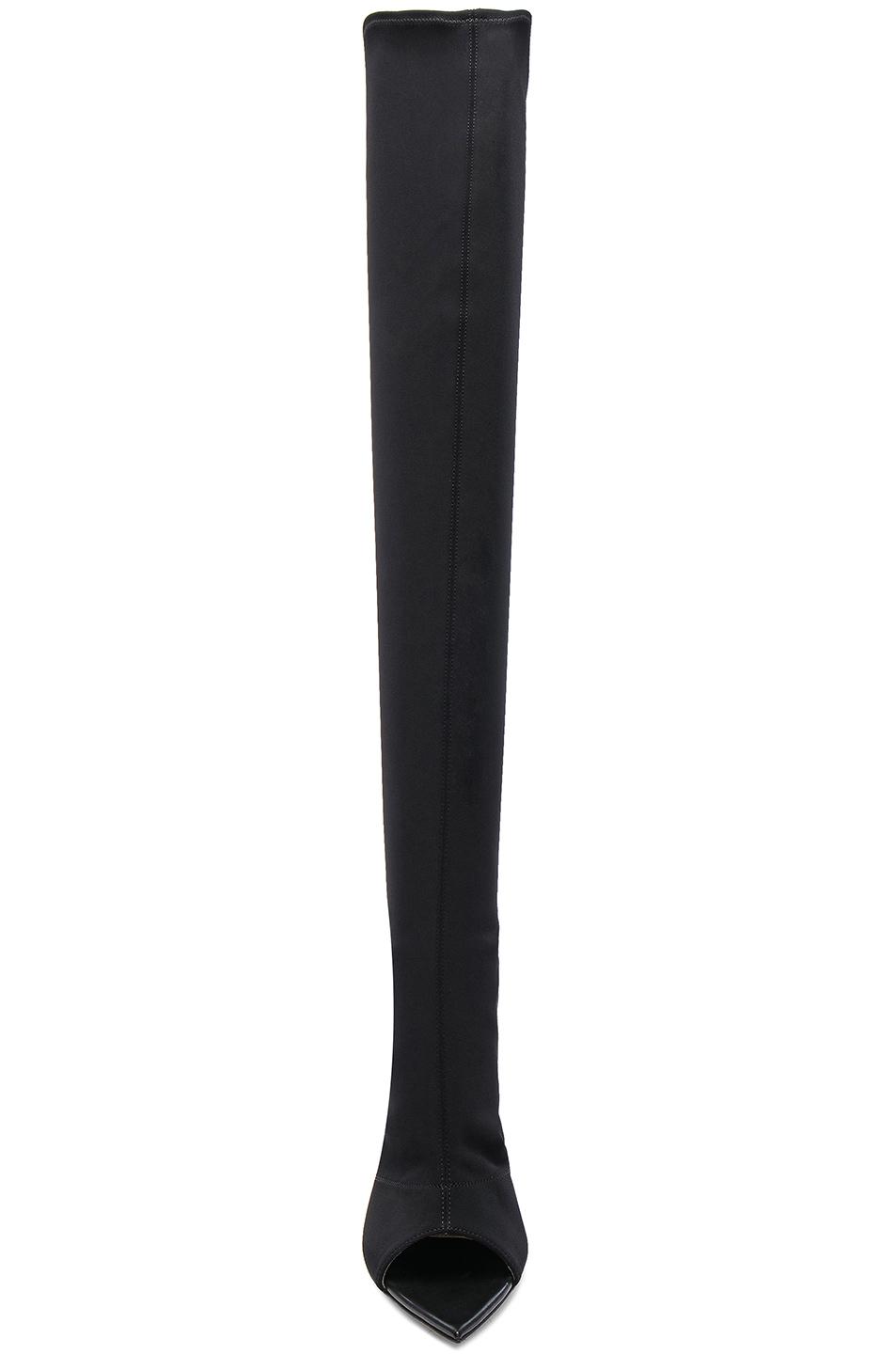 Gianvito Rossi Leather Gotham Cuissard Peep Toe Thigh High 