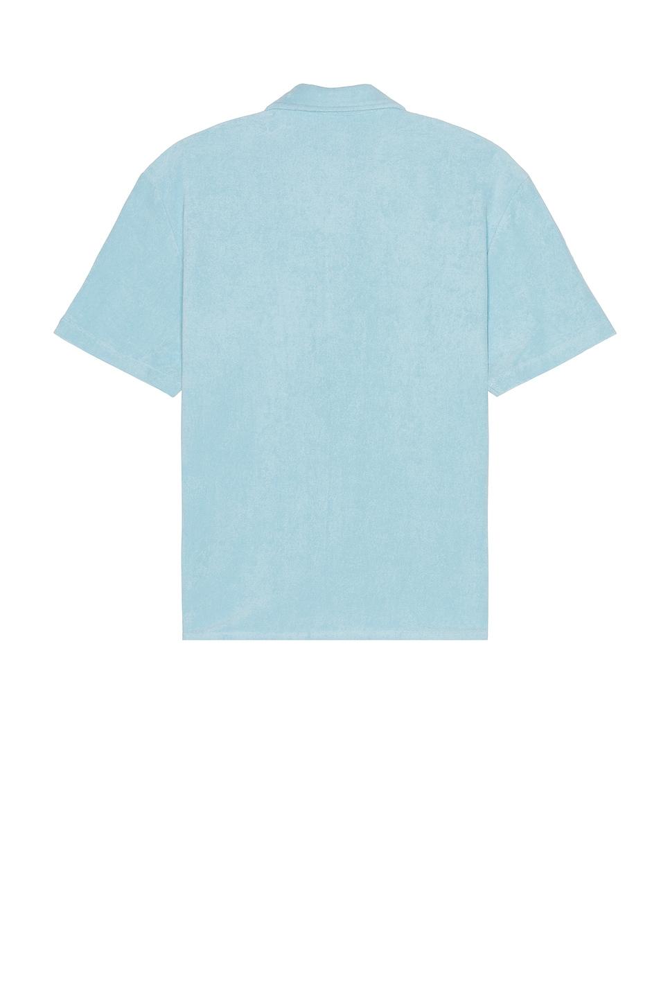 Tシャツ・カットソー Malbon Golf Toko Toko Button Up Shirt SKY BLUE MAN M3321PTS4 Malbon Golf Shirt - Gabbiano Knit Button Up - Ocean SS25