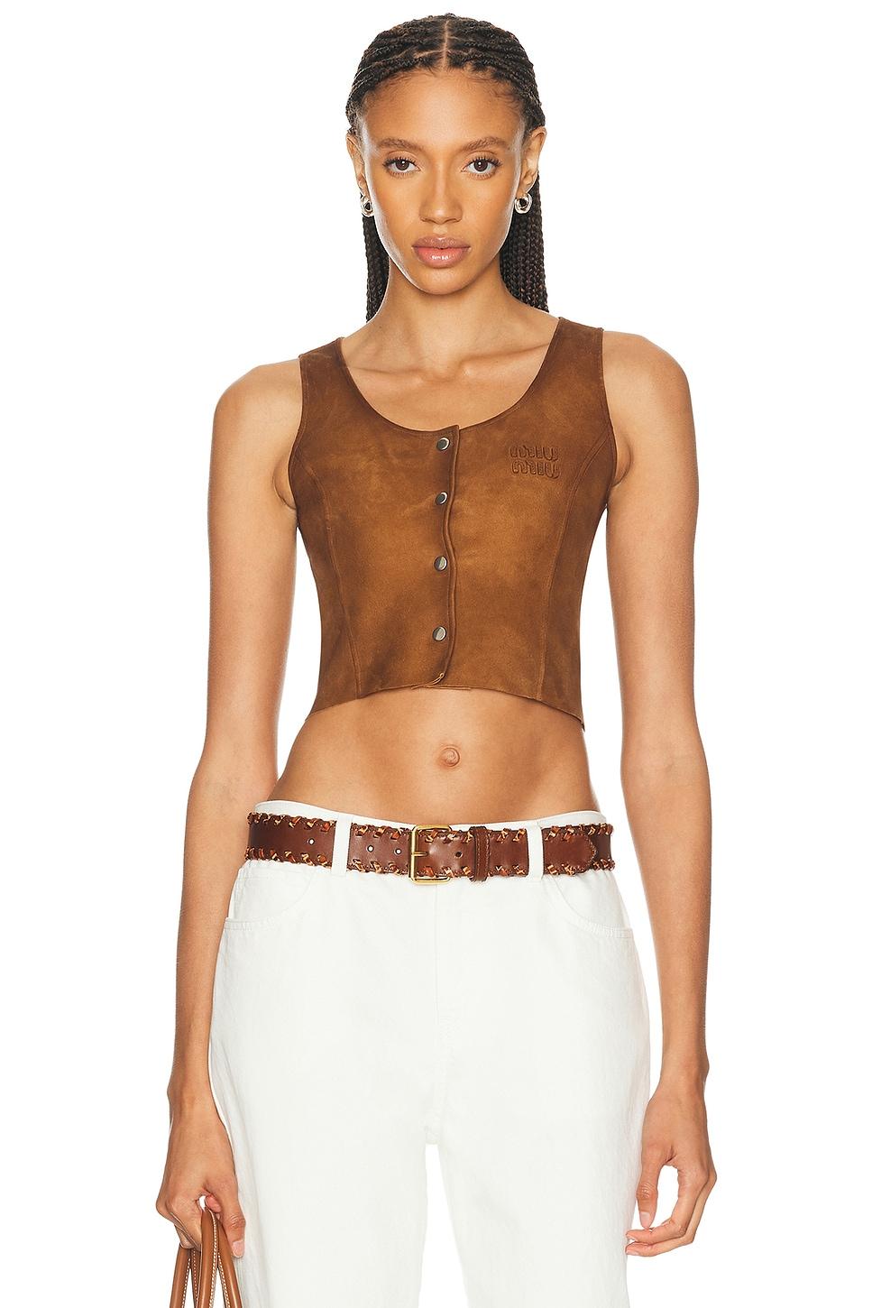 Miu Miu Sleeveless and tank tops for Women | Online Sale up to 33