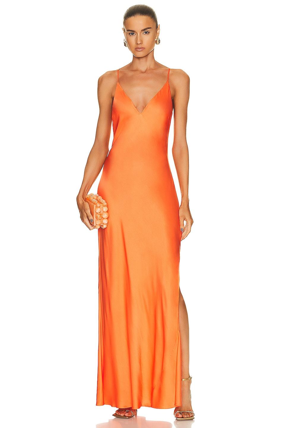L'Agence Jet Plunge Neck Gown in Orange Lyst