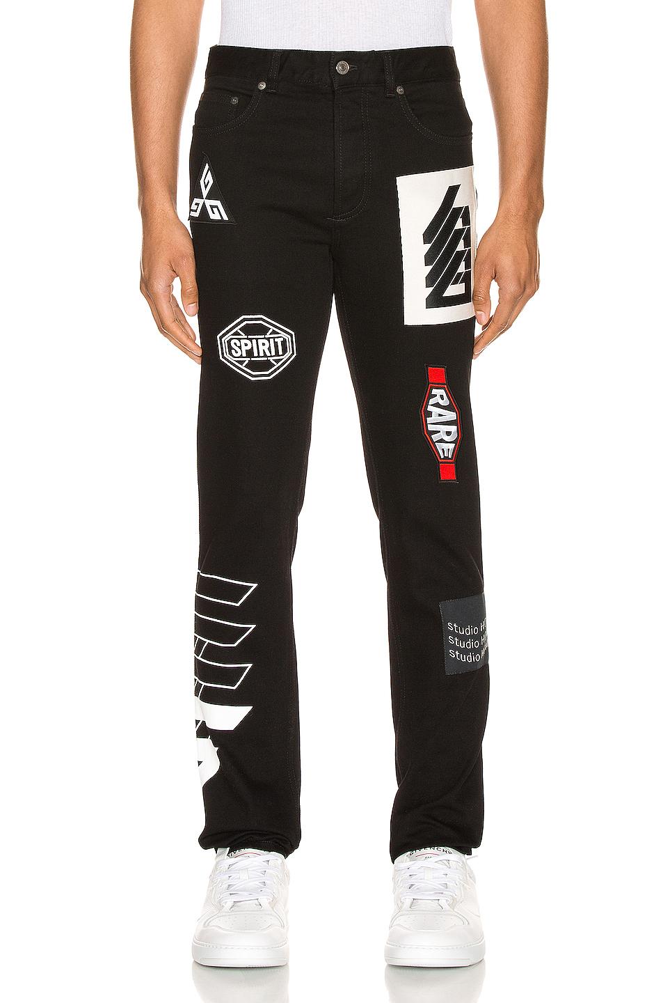 Givenchy Denim Patch Jeans in Black for Men Lyst