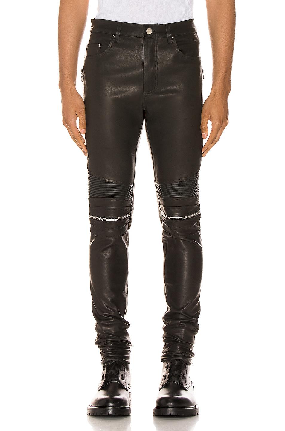 Amiri Mx2 Leather Pants in Black & Silver (Black) for Men - Lyst