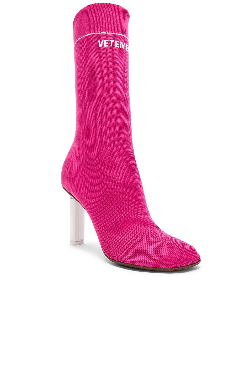 Vetements Sock Ankle Boots in Pink 