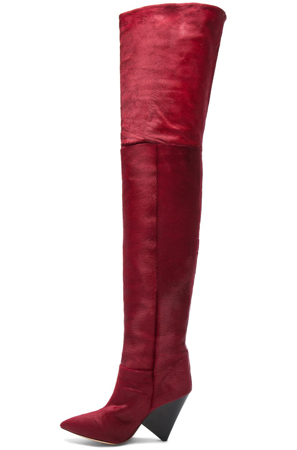 Red calf high boots Outlet