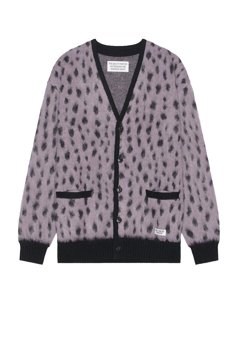 Wacko Maria Leopard Mohair Cardigan in Purple for Men | Lyst