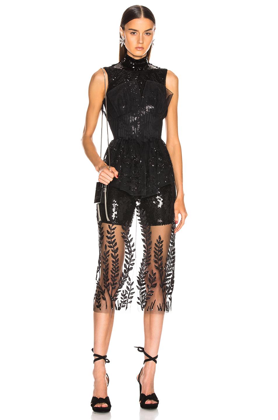 black sequin midi dress