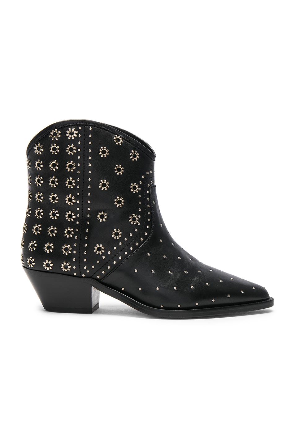 Isabel Marant Domya Studded Leather Ankle Boots in Black - Lyst