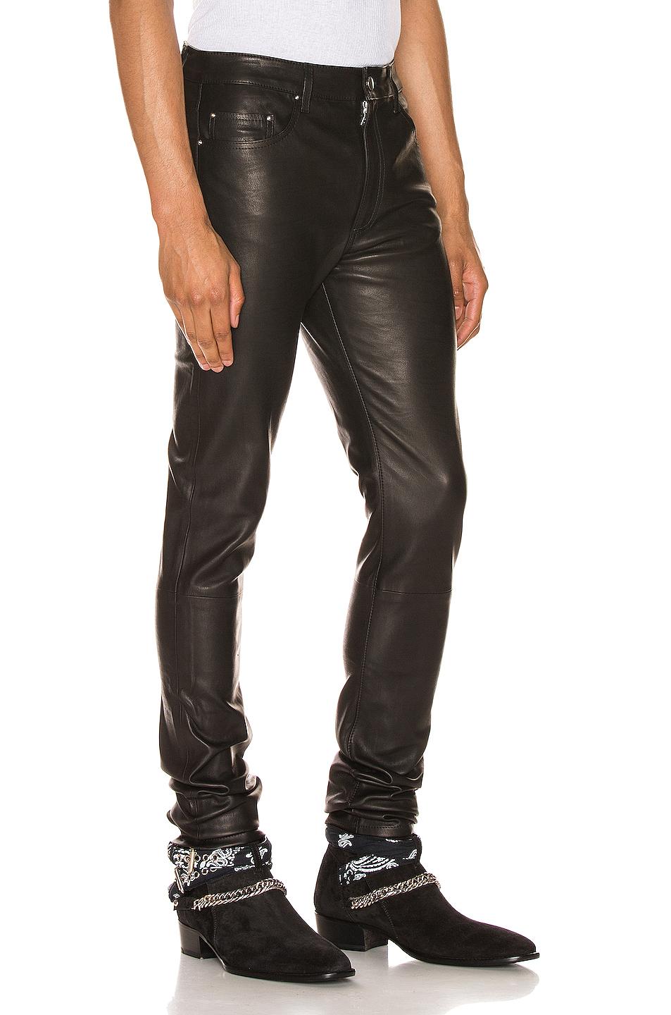 Amiri 5 Pocket Leather Pant in Black for Men - Lyst