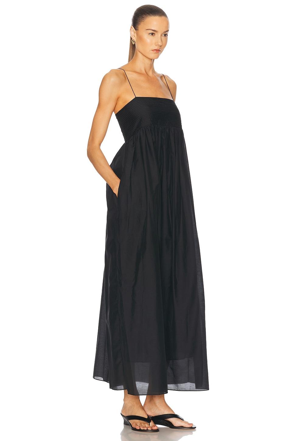 midi empire pintuck bodice dress Matteau Empire Pintuck Bodice Dress in Black